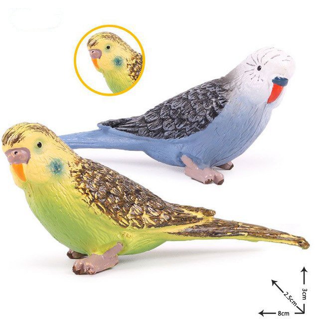 2pcs Parakeet Bird Animal Model Figure toys Pet Farm And Zoo Minifigure Block Toys