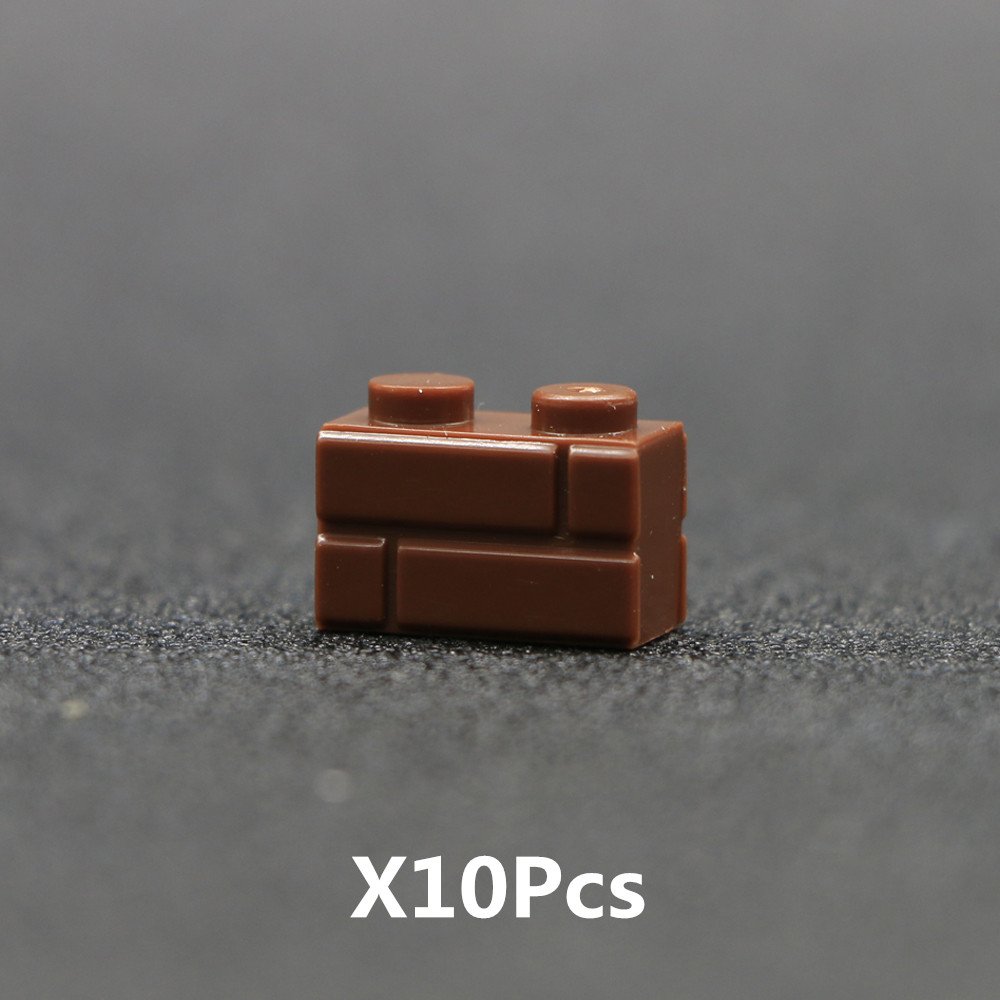 10pcs Dark Brown Wall Lego Accessories Minifigure Building Block Toys