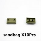 10pcs Green Sandbag Lego Accessories Minifigure Building Block Toys