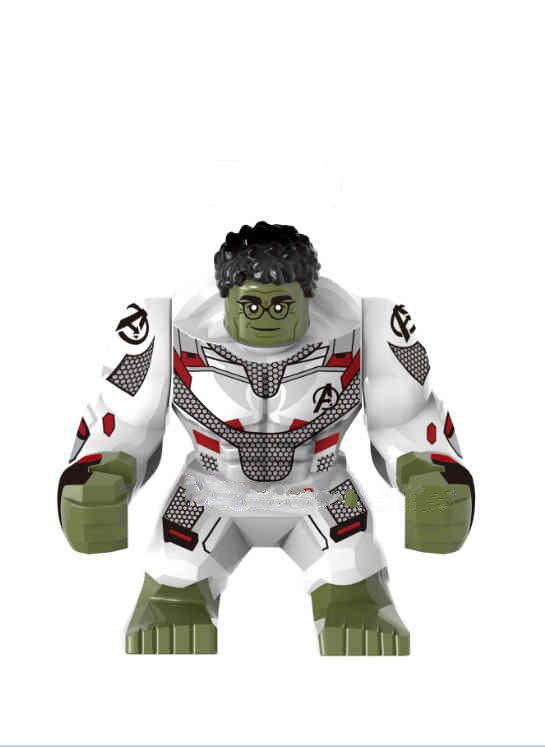 Big Size Prof Hulk White Suit Lego Avengers End Game Superheroes Minifigure Block Toys