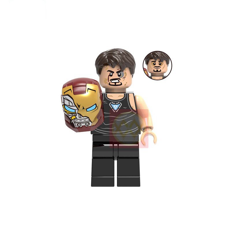 Tony Star Broken Suit Lego Avengers End Game Superheroes Minifigure Block Toys