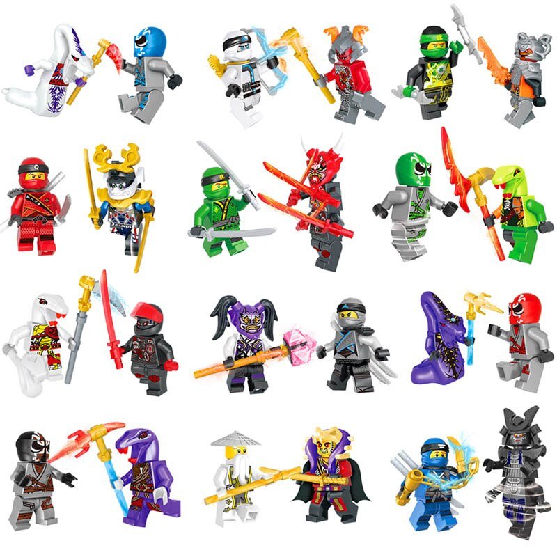 24pcs lloyd Kai Cole Nya Jay Lord Garmadon Minitoys Ninjago Superheroes ...