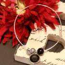 Silver Bangle Bracelet with Charms