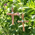 Copper Wire Cross Earrings