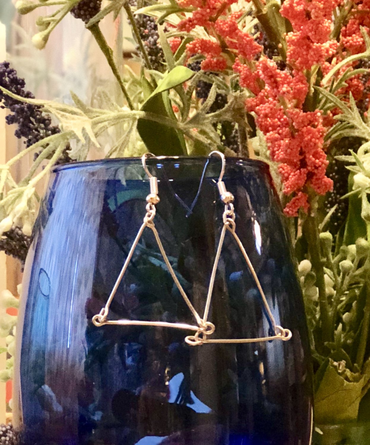 Silver Triangle Earrings