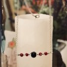 Silver with Black and Red Beads
