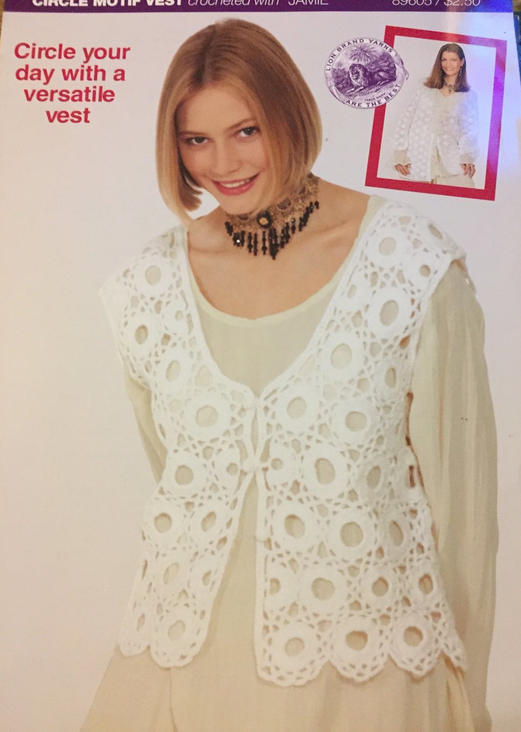 Crochet Pattern for Lacy Jacket & Vest Lion Brand Jamie Yarn