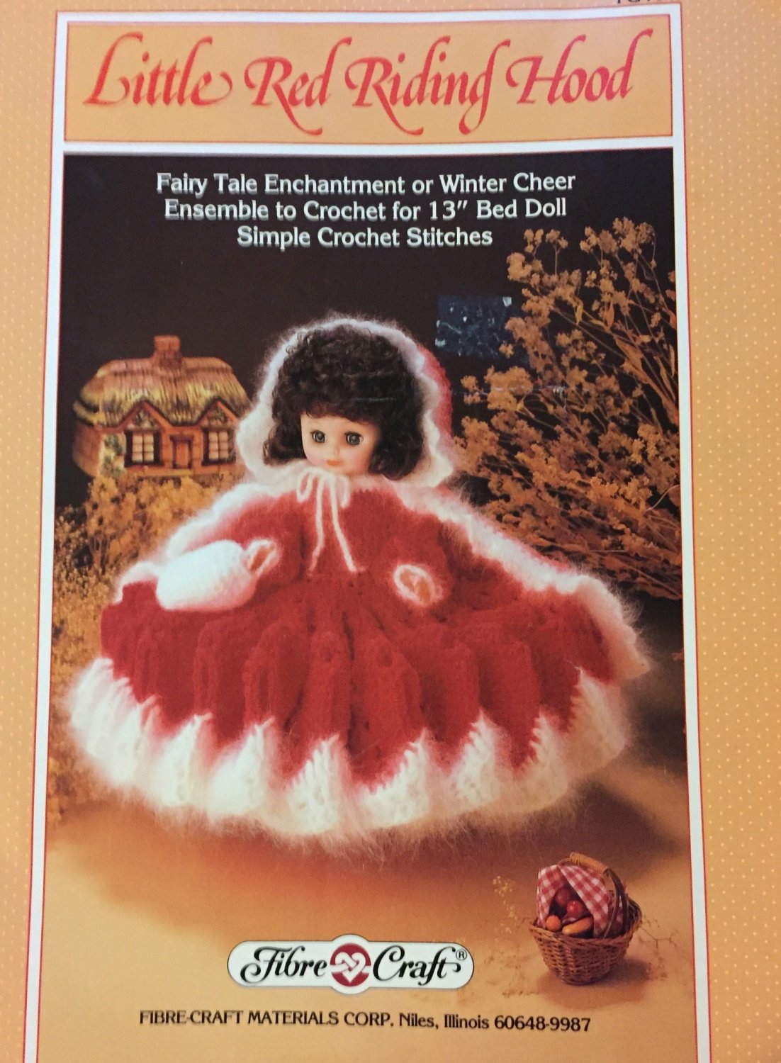Red Riding Hood Pillow Doll or Bed Doll Crochet Pattern Fibre Craft FCM147