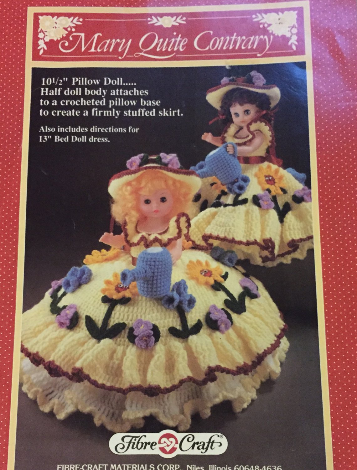Mary Quite Contrary Pillow Doll or Bed Doll Crochet Pattern Fibre Craft FCM165