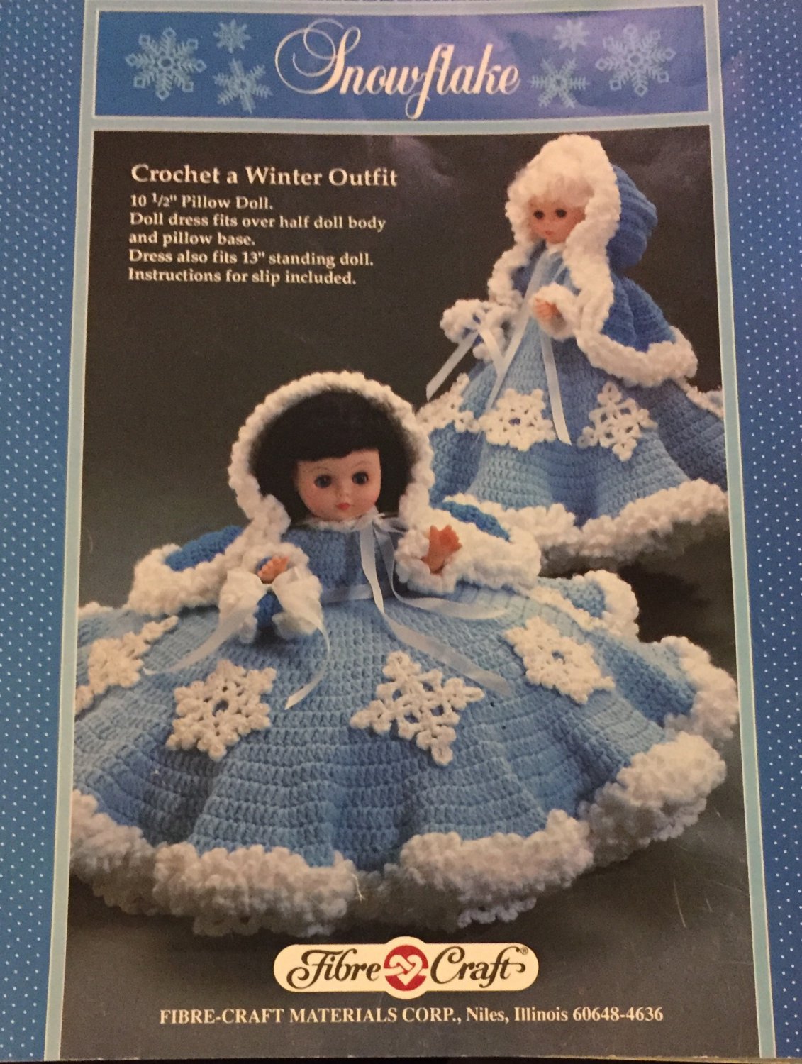 Snowflake Pillow Doll or Bed Doll Crochet Pattern Fibre Craft FCM199 &acirc;�&yen;
