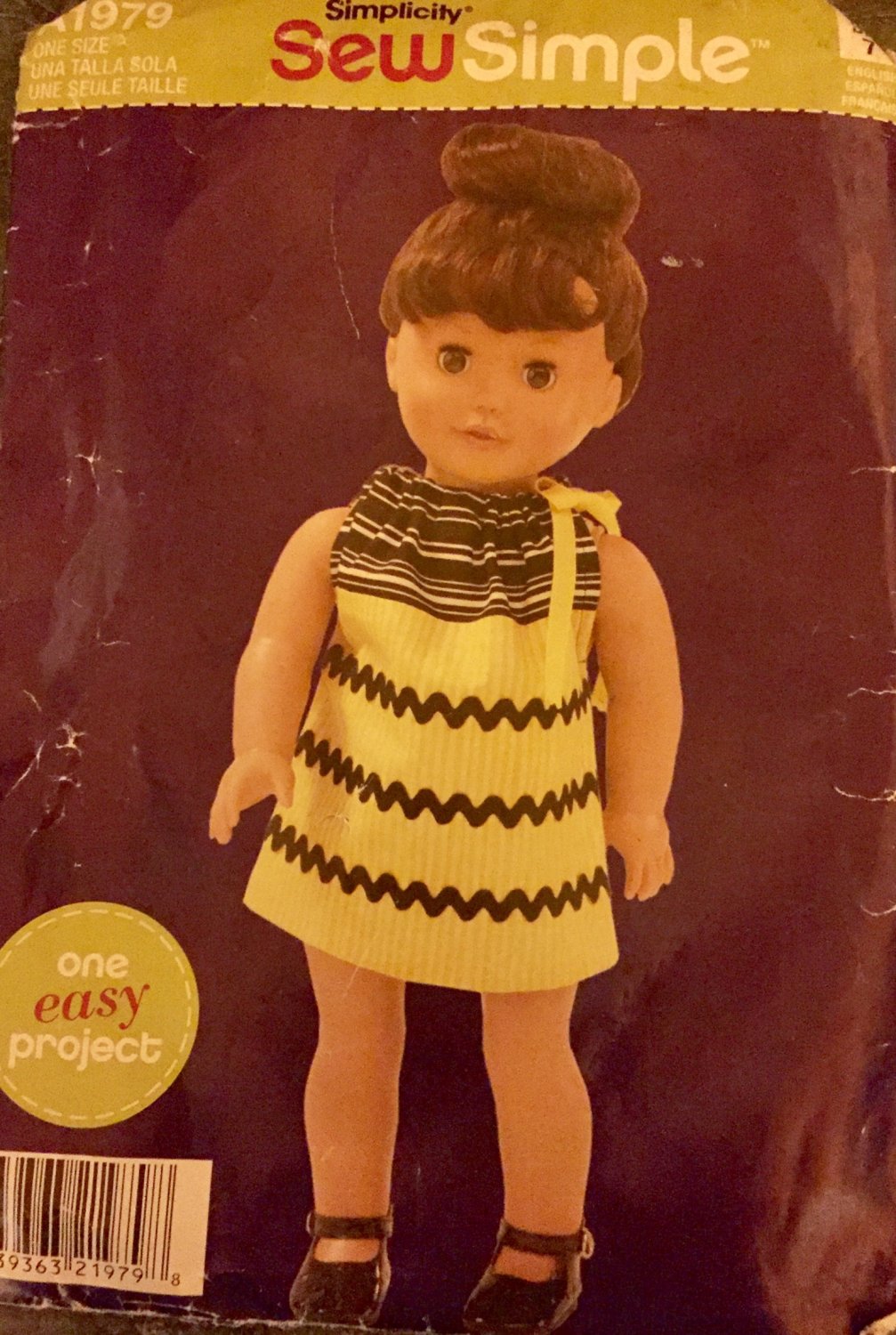 Simplicity Sew Simple 18 inch doll dress pattern 1979