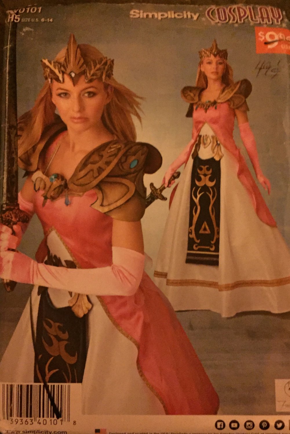 Simplicity 0101 Costume Pattern - Womens Warrior, Princess, Cosplay Pattern SIze 6,8,10,12,14