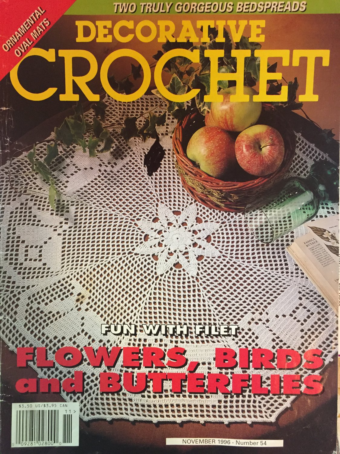 Decorative Crochet Magazine 54 November 1996 Bedspreads Doilies Filet crochet Butterflies Birds