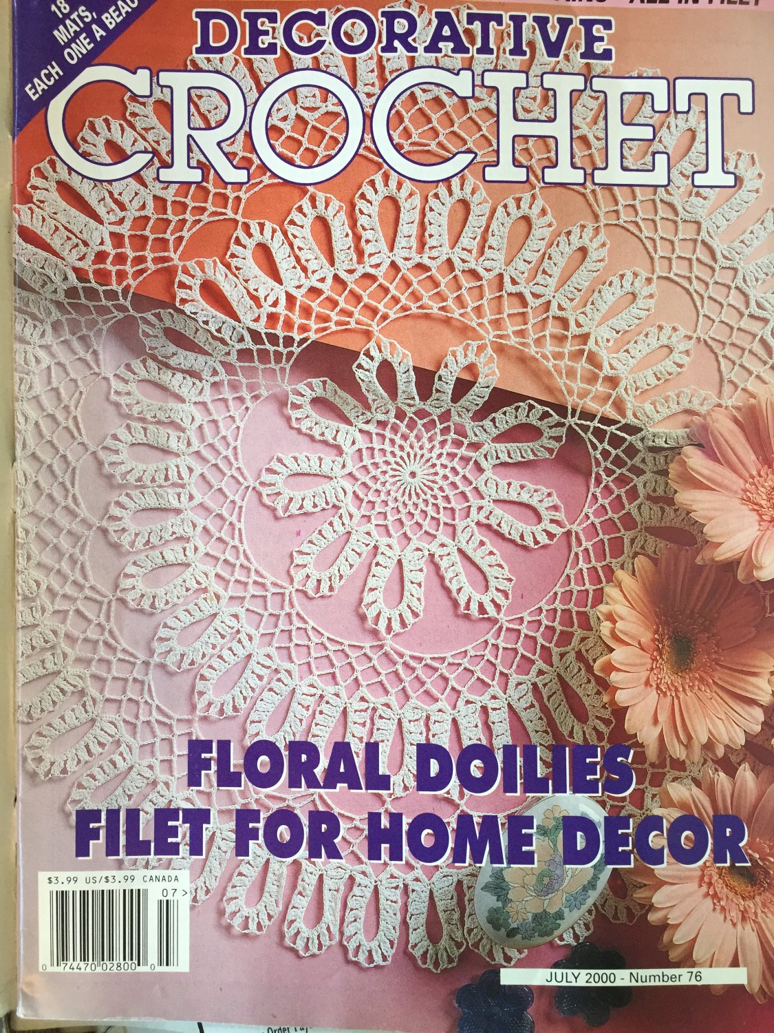 Decorative Crochet Magazine 76 July 2000 Home Decor Tablecloths Bedspreads Doilies Curtain