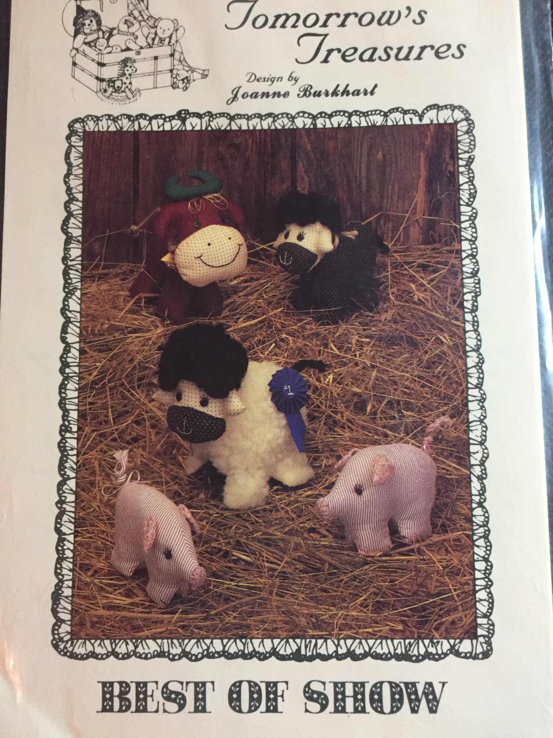 Farmyard Animals Sewing Pattern Best of Show Cow, pig, sheep Tomorrow's Treasures Joanne Burkhart