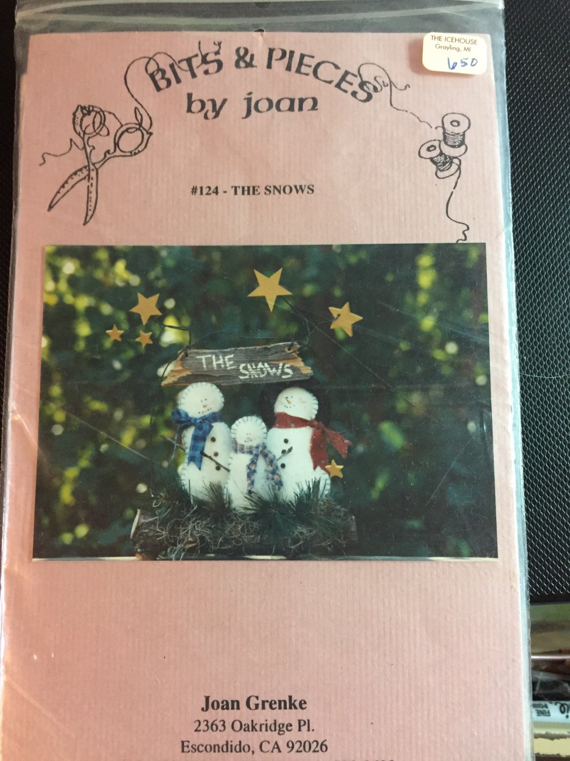 The Snows felt snowman pattern by Joan Grenke of Bits & Pieces - felt included #124