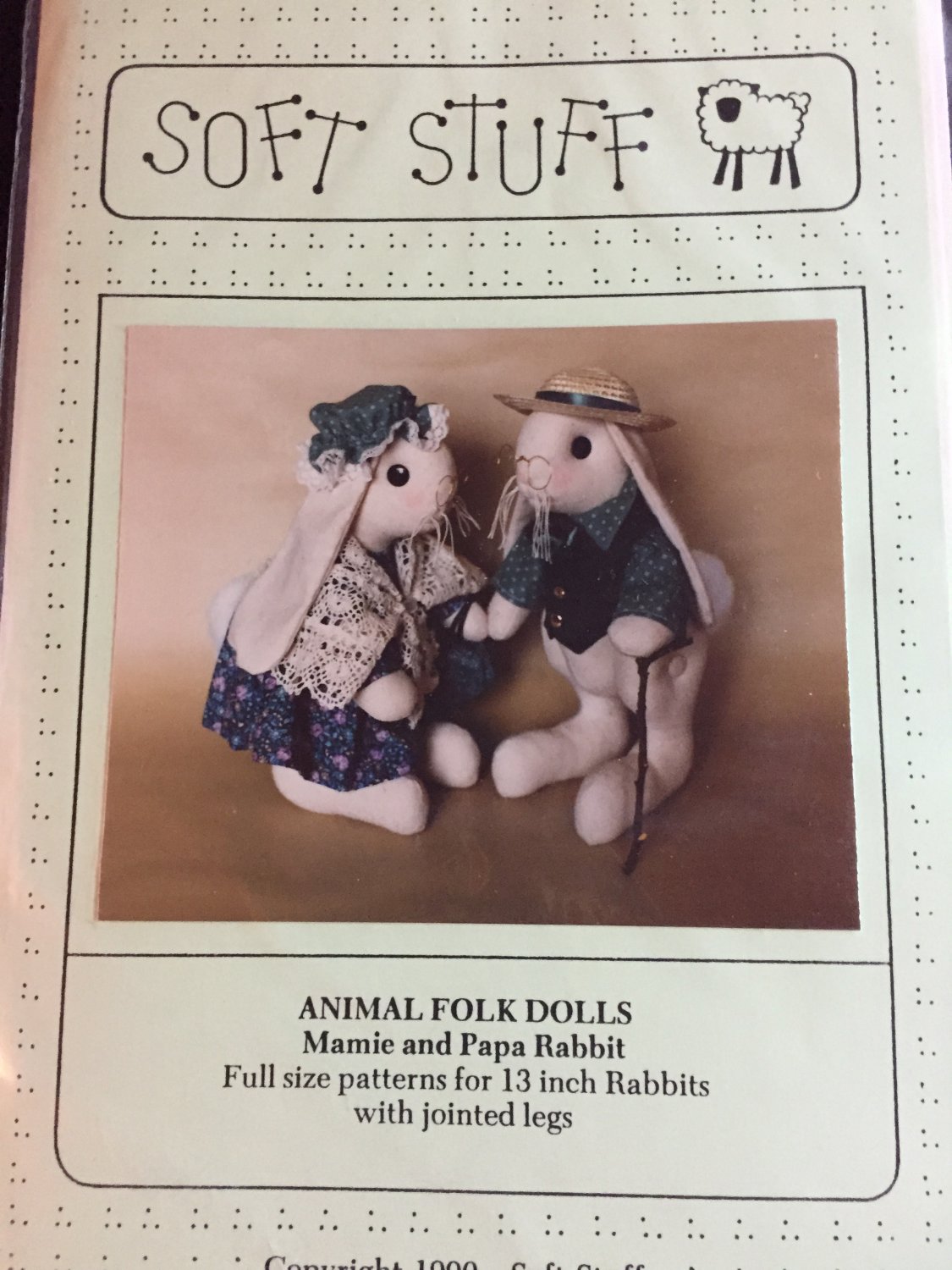 Mama Papa Rabbit 13 inch bunny sewing pattern from Soft Stuff Jointed plus clothes