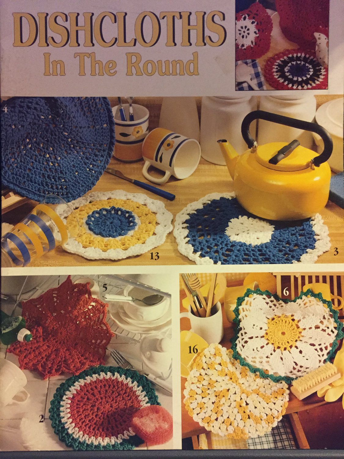 Dishcloths in the Round Leisure Arts 2705 Crochet Pattern 17 Designs