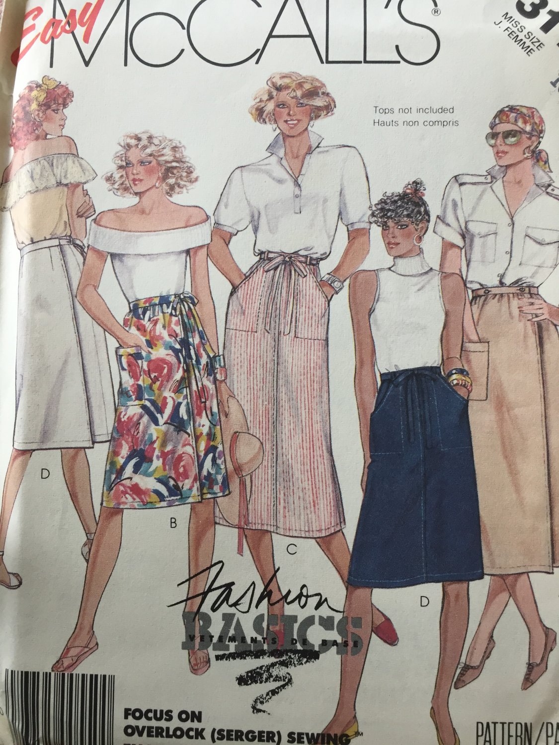 McCall's Skirt Pattern 3178 Misses' Wrap-Around Skirts in Four Variations Size 20