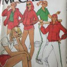 McCalls 6469 Misses Sporty Hoodie Zip Jacket Top Pants Shorts Pattern for Knits Size 9 Bust 33"