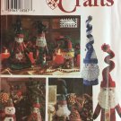 Santa Mrs Santa Elf Snowman Pattern Simplicity 9884 Crafts Uncut, 8 and 14 Inch