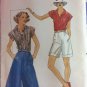 Butterick sewing pattern 5373 misses shirt culotte and Bermuda shorts size 12
