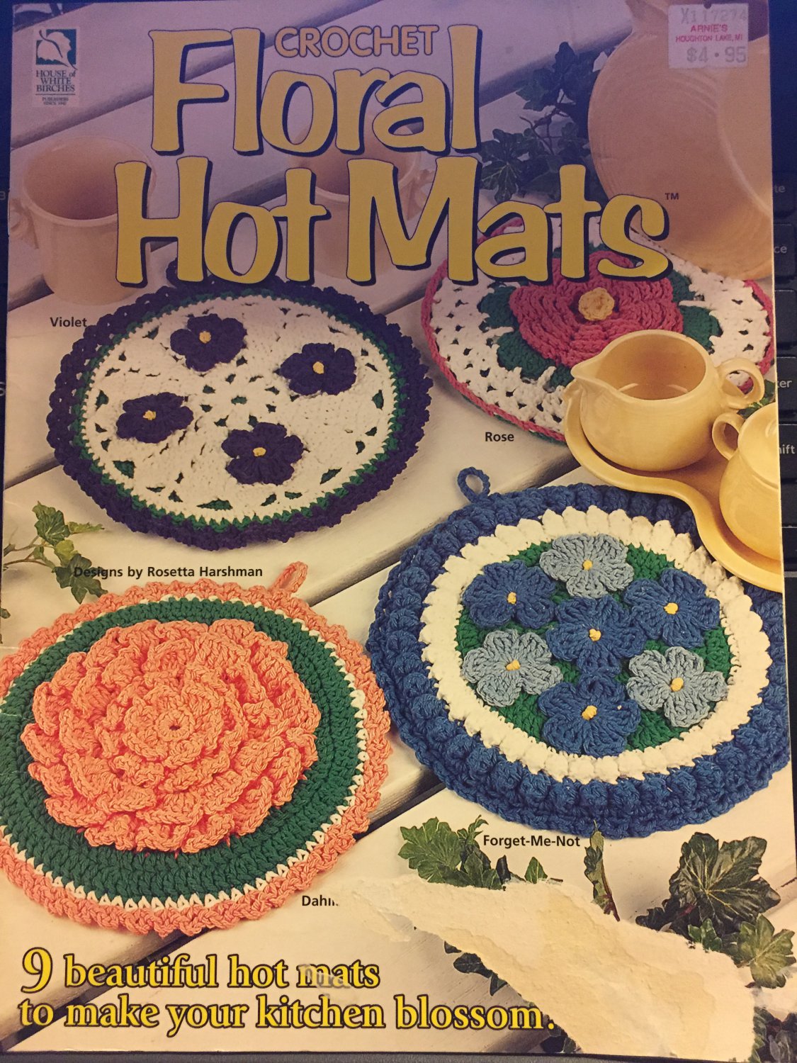 House of White Birches #101083 Floral Hot Mats Trivets Crochet Pattern