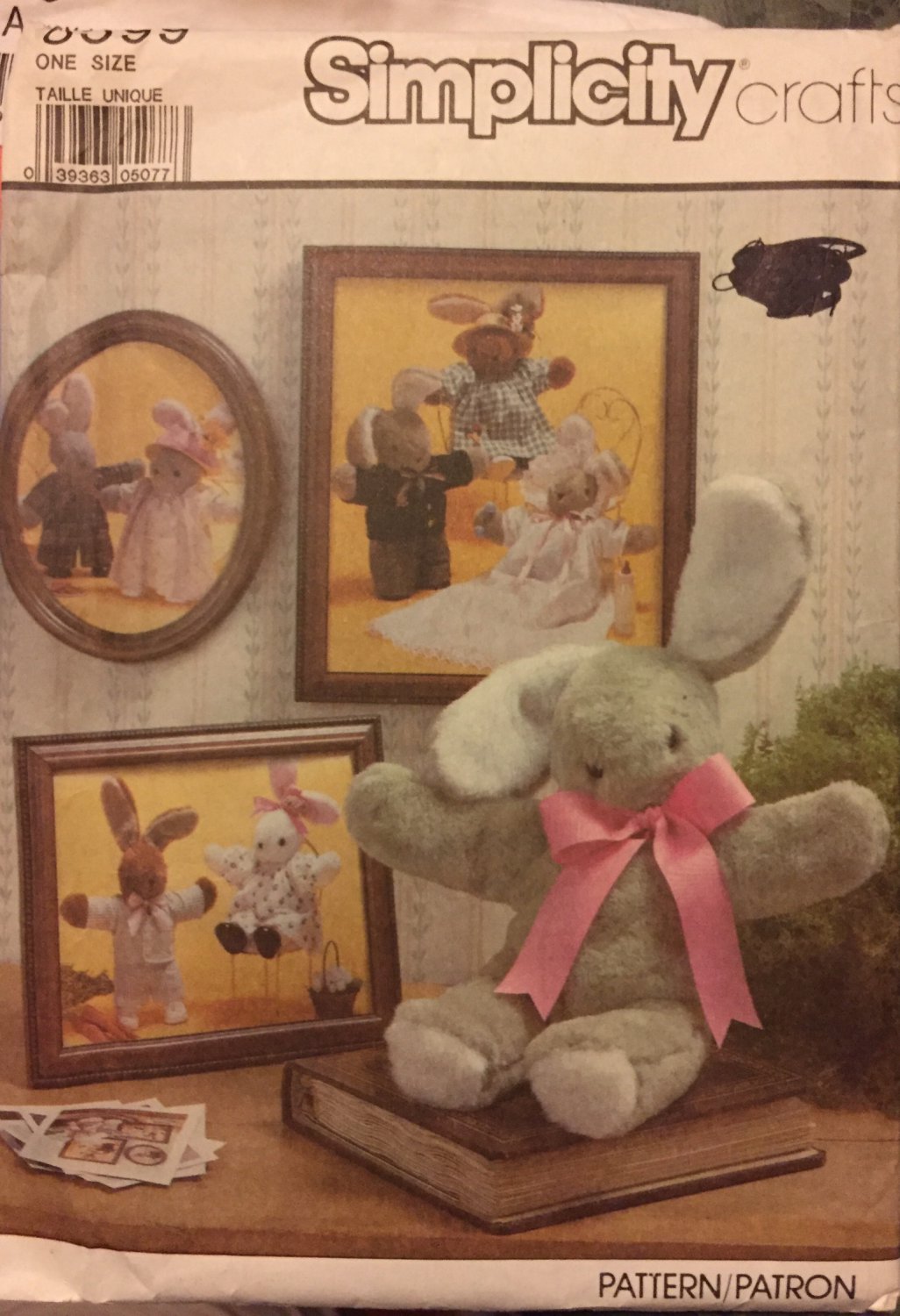 Simplicity 8599 Stuffed Bunny Rabbit with Clothes Size 16 inches tall UNCUT