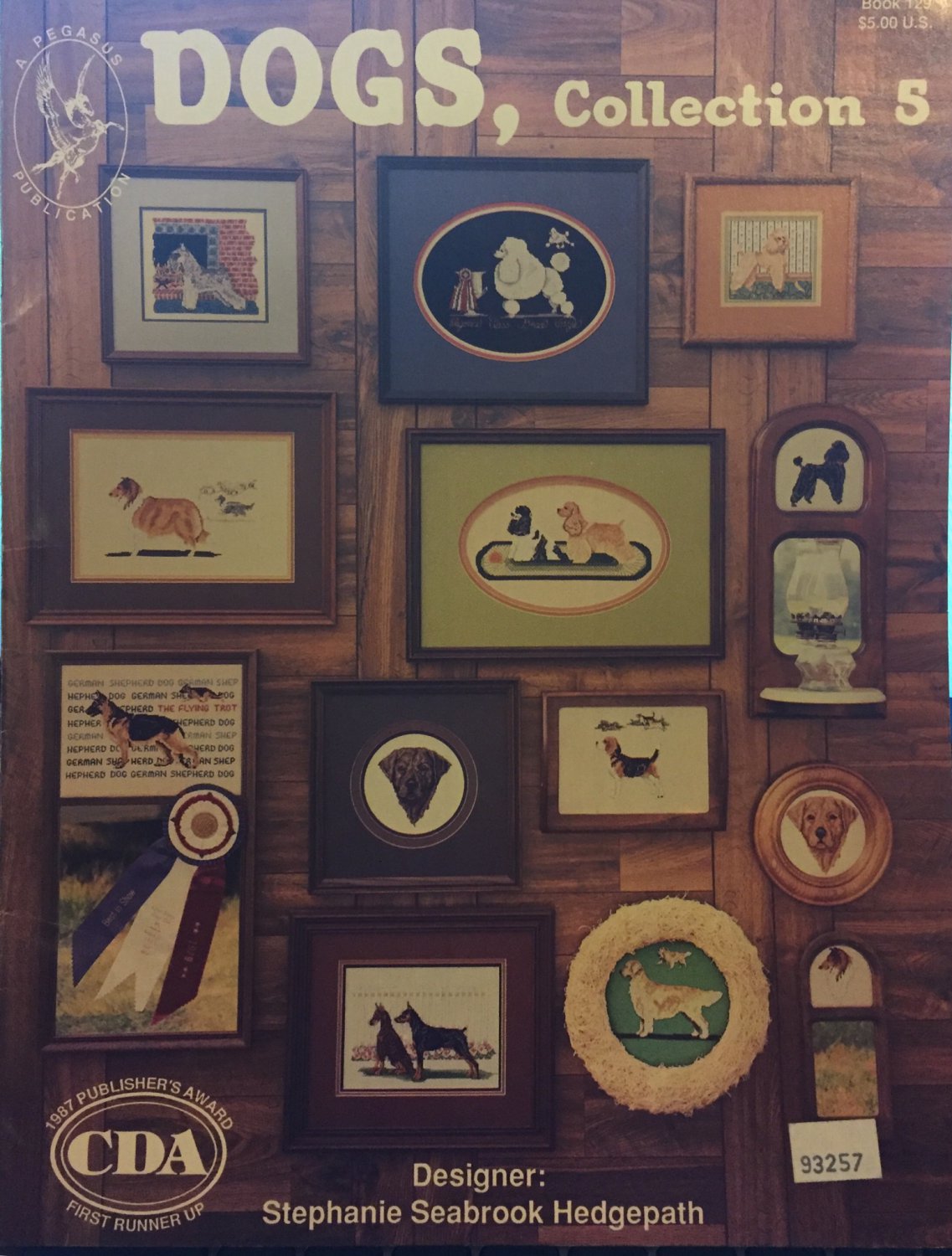 Dogs Collection 5 Cross Stitch Pegasus Publication Poodle Collie German Shepherd Doberman