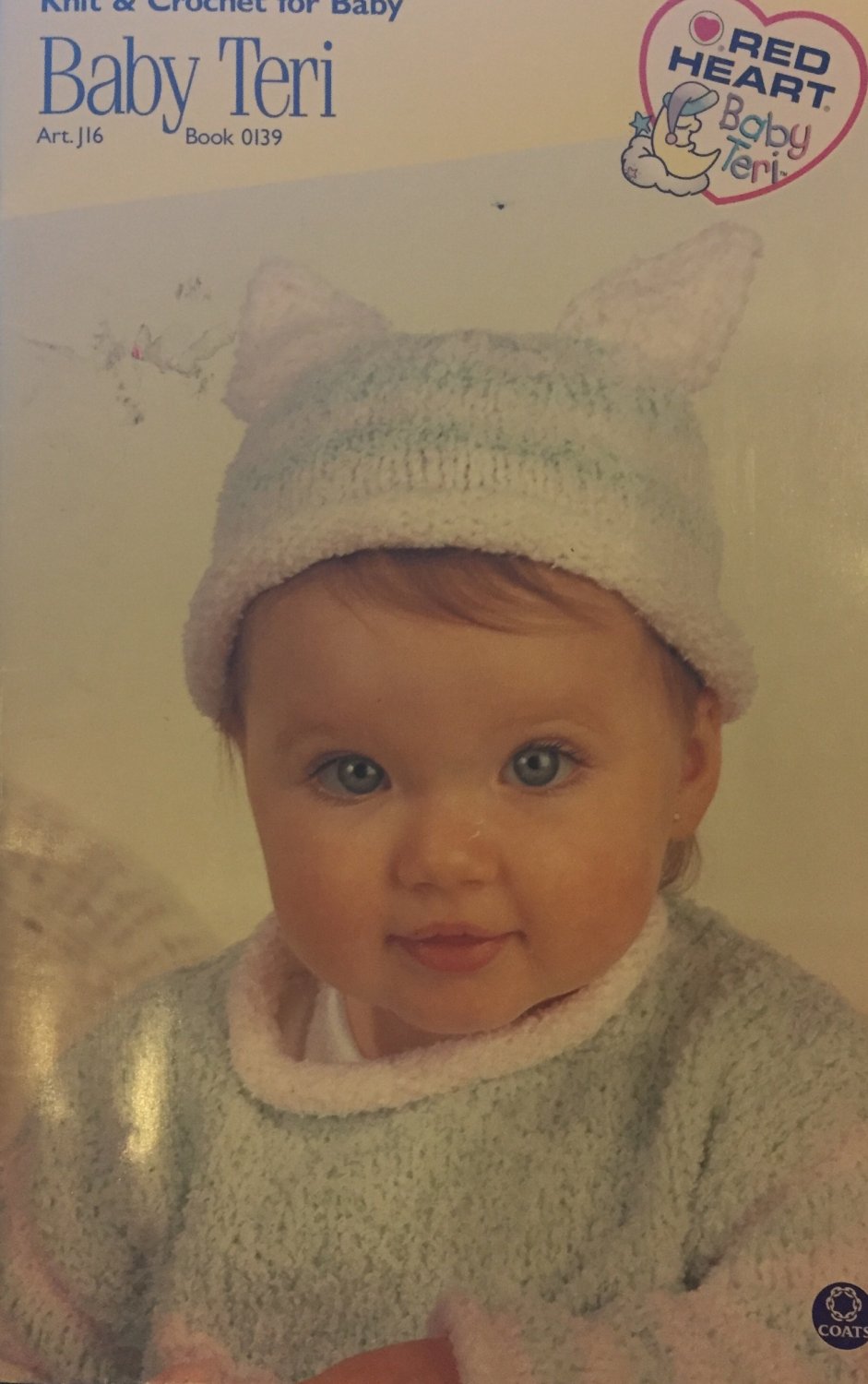 Baby kitten hat, sweaters, bunting Coats Clarks Red Heart Baby Teri 0139