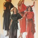Scoop Back Dress with Batwing Sleeves & Sash 6 Sizes in One - 8-18 New Look 6919 1980s Scoop Back Dress with Batwing Sleeves & Sash 6 Sizes in One - 8-18 New Look 6919 1980s