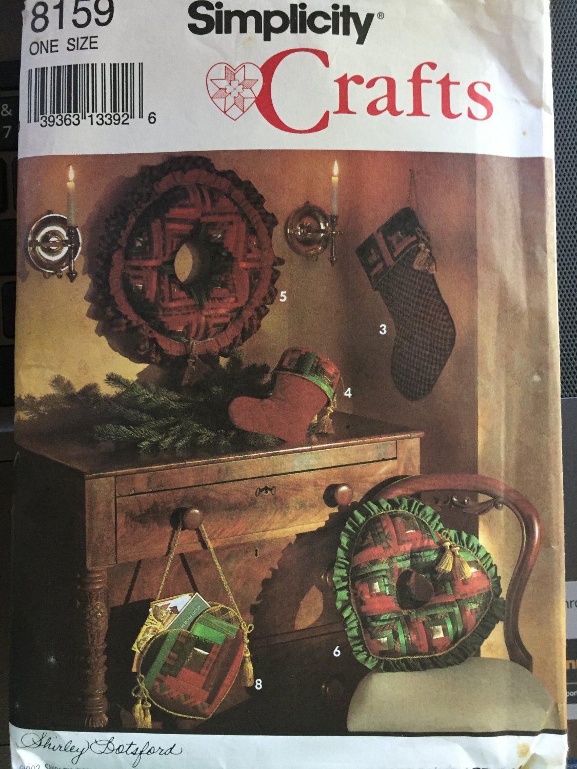 Log Cabin Christmas Holiday Tree Skirt Ornaments Simplicity 8159 Sewing Pattern
