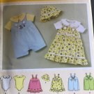 Simplicity 2905 Baby Bodysuit Jon Jon Romper Button Strap Dress Bucket Hat Size NB 3 6 9 12 18 Mos Simplicity 2905 Baby Bodysuit Jon Jon Romper Button Strap Dress Bucket Hat Size NB 3 6 9 12 18 Mos