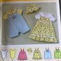 Simplicity 2905 Baby Bodysuit Jon Jon Romper Button Strap Dress Bucket Hat Size NB 3 6 9 12 18 Mos