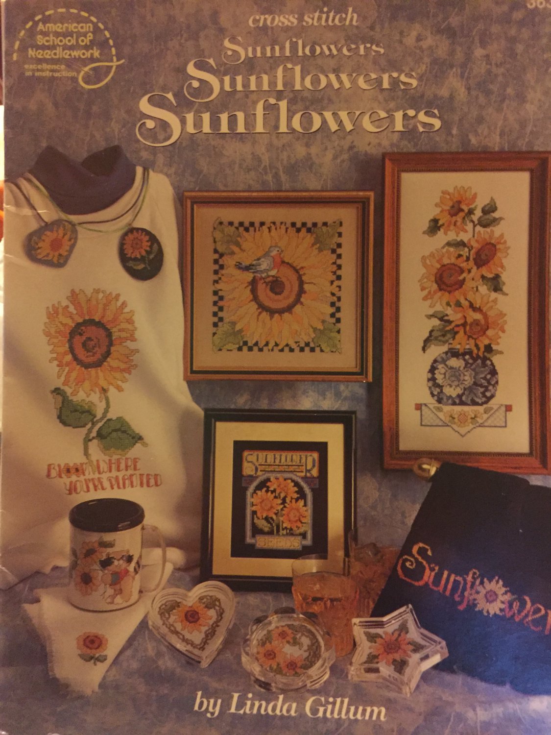 Sunflowers Sunflowers Sunflower Cross Stitch charts School of Needlework 3630