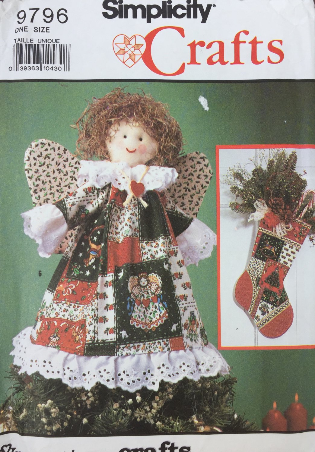 Christmas Holiday Tree Skirt Angel Ornaments Simplicity 9796 Sewing Pattern