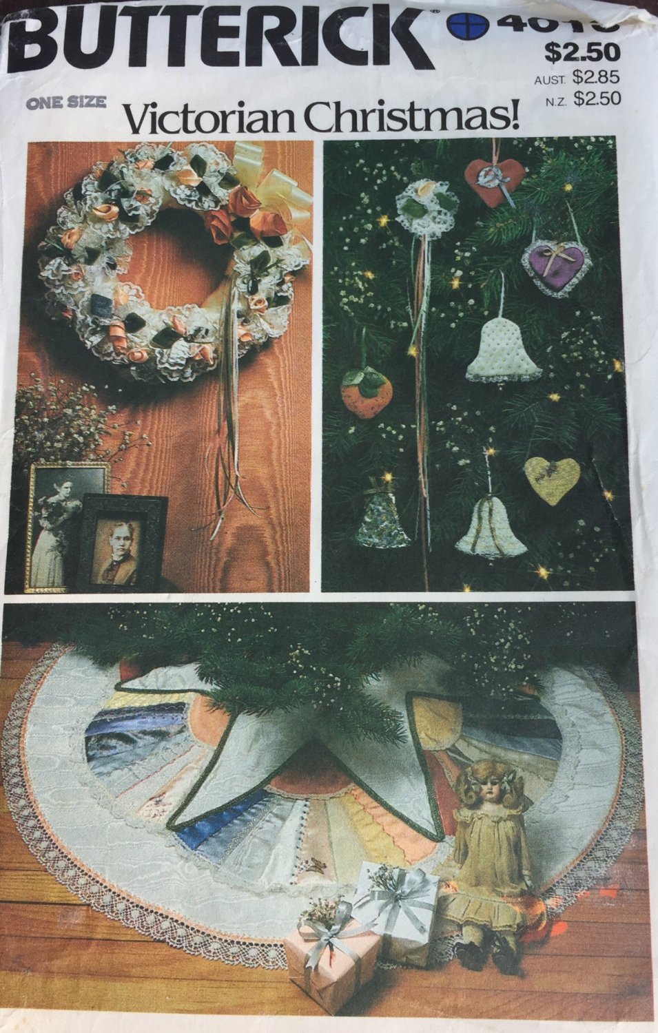 Victorian Christmas Holiday Tree Skirt Ornaments Butterick 4013 Sewing Pattern