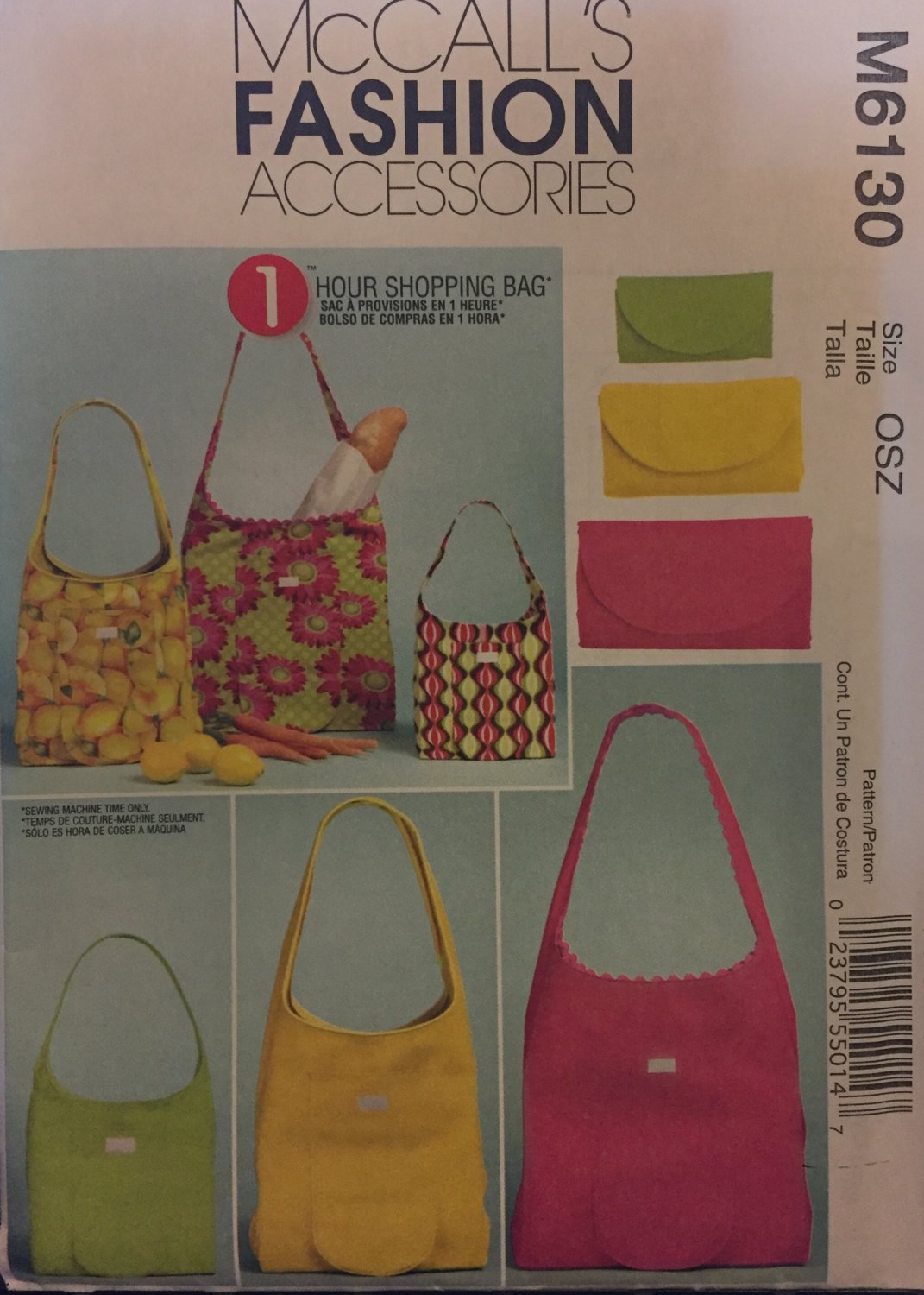 Shopping bag McCall´s Fashion Accessories Sewing Pattern 6130 3 sizes
