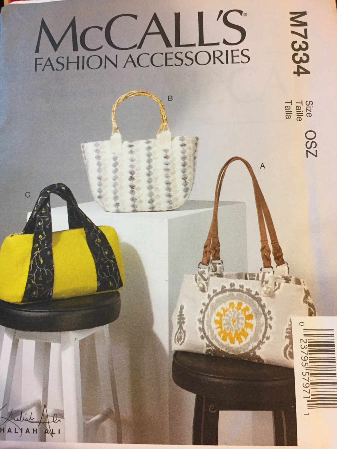 McCalls 7334 Sewing Pattern Womens Handbag or Tote Bags or Beach Bags in 3 Variations UNCUT
