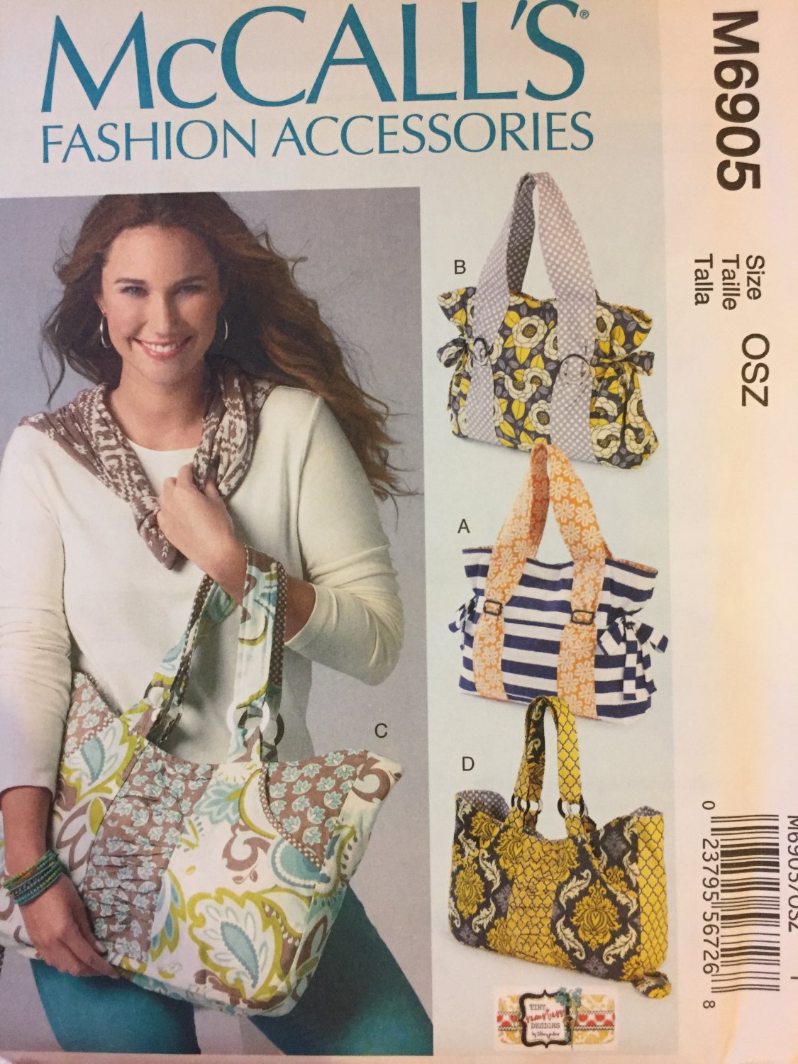 Ruched and Gathered Tote Bags McCall's M6905 Sewing Pattern