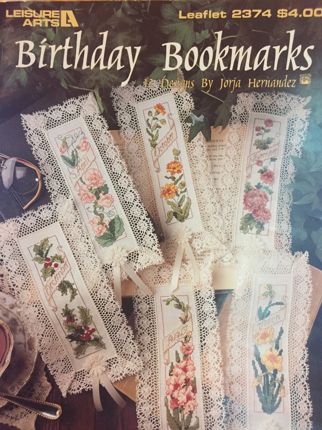 Birthday Bookmarks Cross Stitch Pattern 12 designs Leisure Arts Leaflet 2374