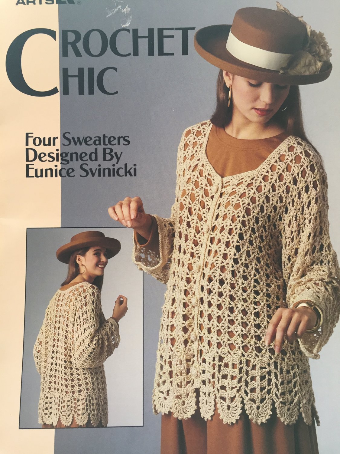 Crochet Chic Lacy tops Crochet Pattern Leisure Arts 2194 sizes medium large