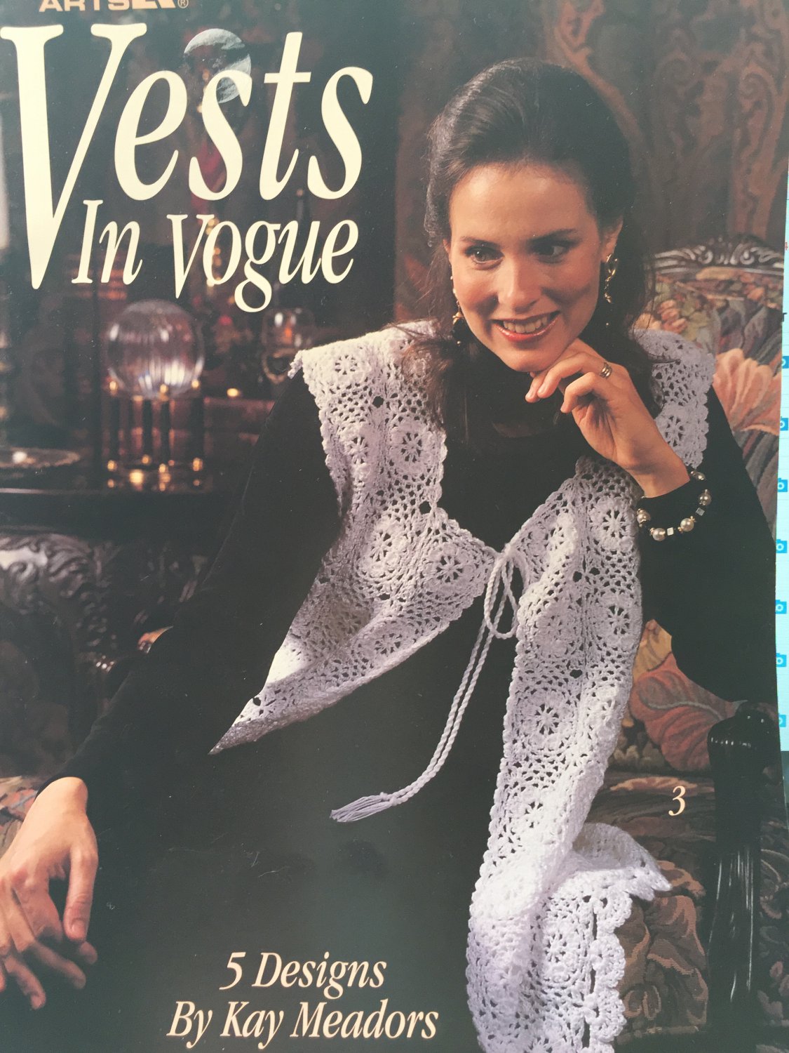 Vests in Vogue Crochet Pattern Leisure Arts 2641 sizes sm, med, large