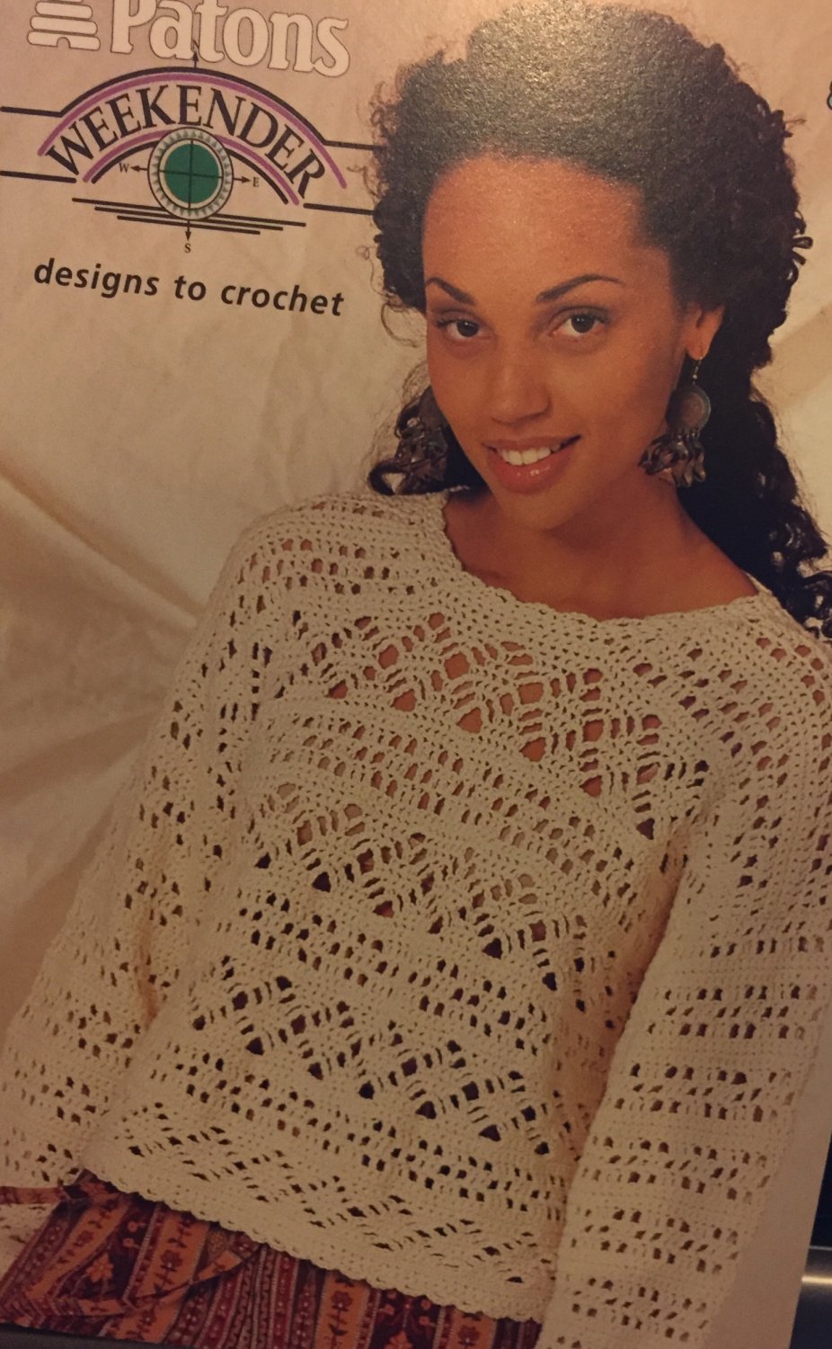 Patons Weekender Lacy tops Crochet Pattern booklet 720 lace sweaters in cotton yarn