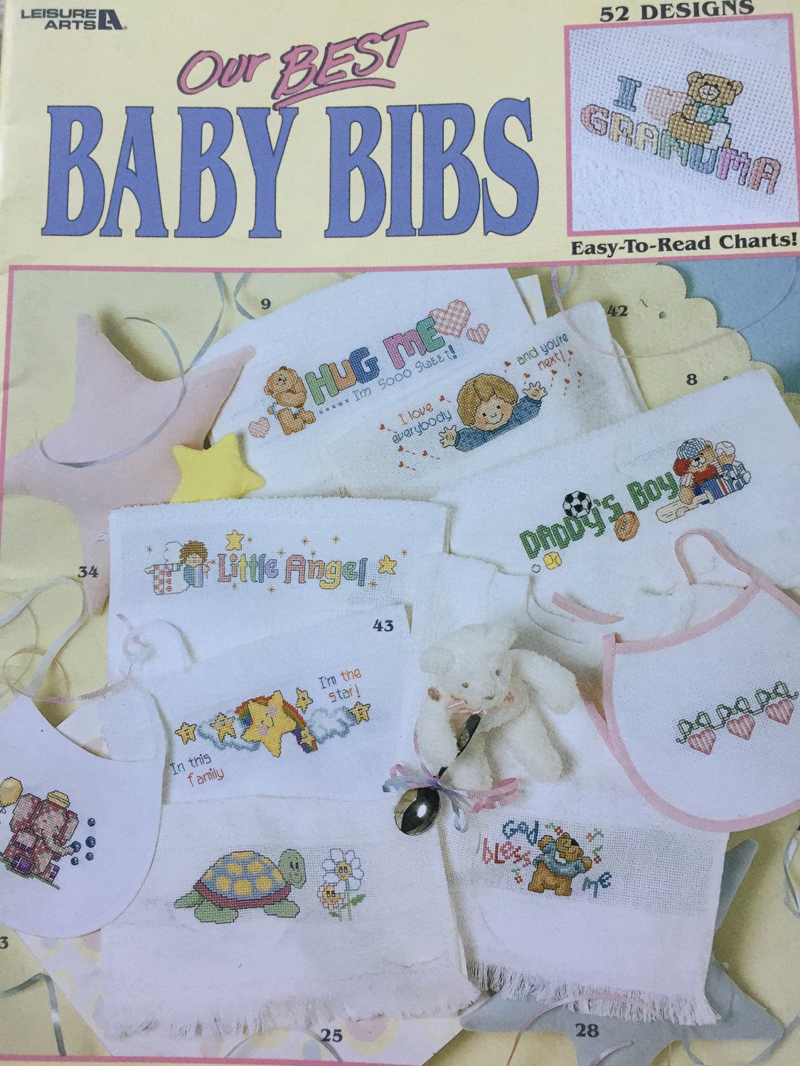 Our Best Baby Bibs Cross Stitch Charts Leisure Arts 3272 52 Designs