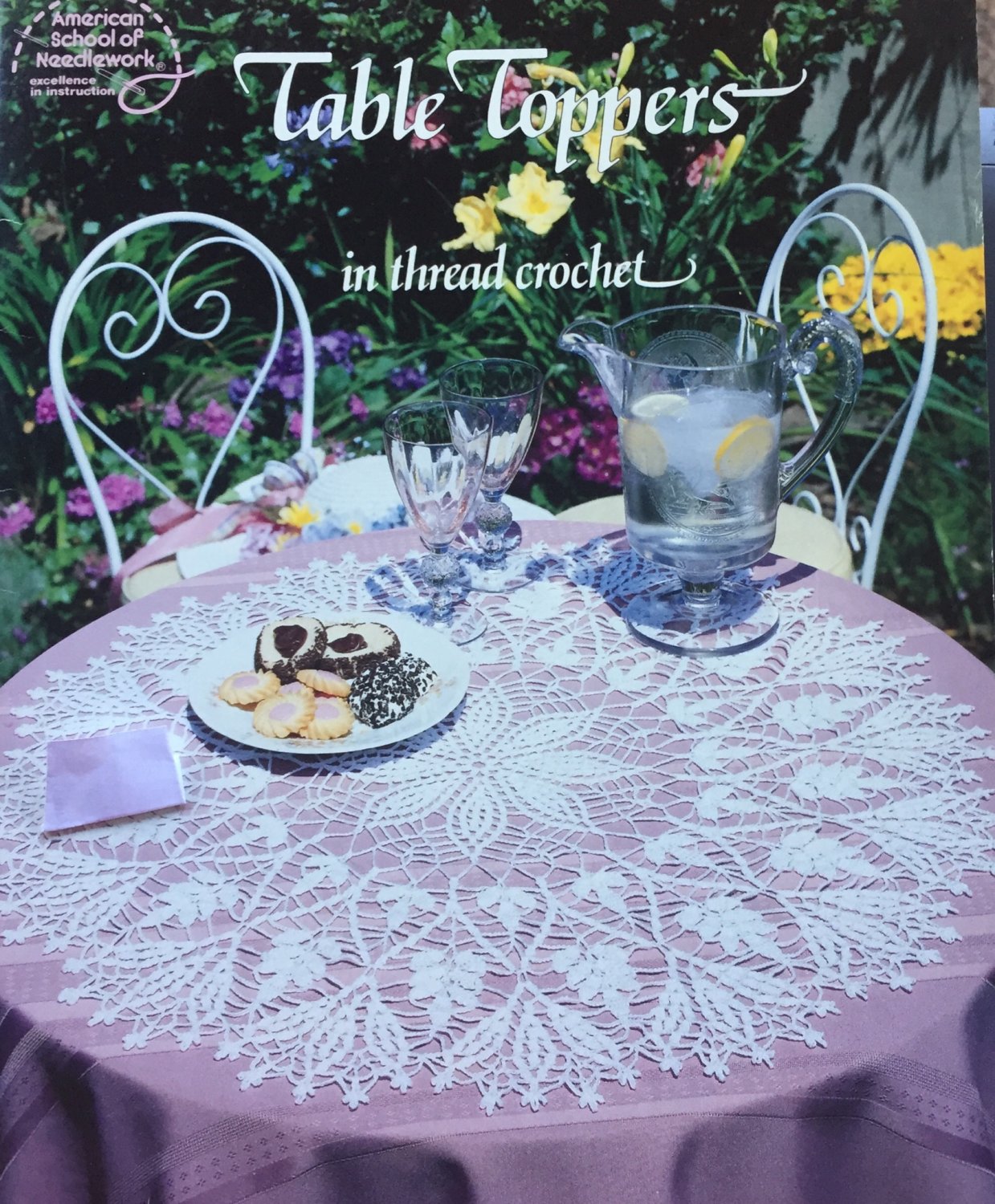 Table Toppers 5 Thread Crochet Patterns by American School Of Needlework 1094