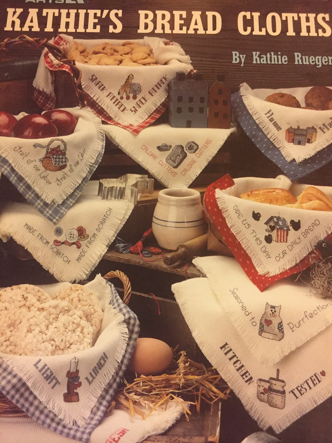 Kathie´s Bread CLoths by Kathy Rueger Cross Stitch Charts Leisure Arts Leaflet 2226