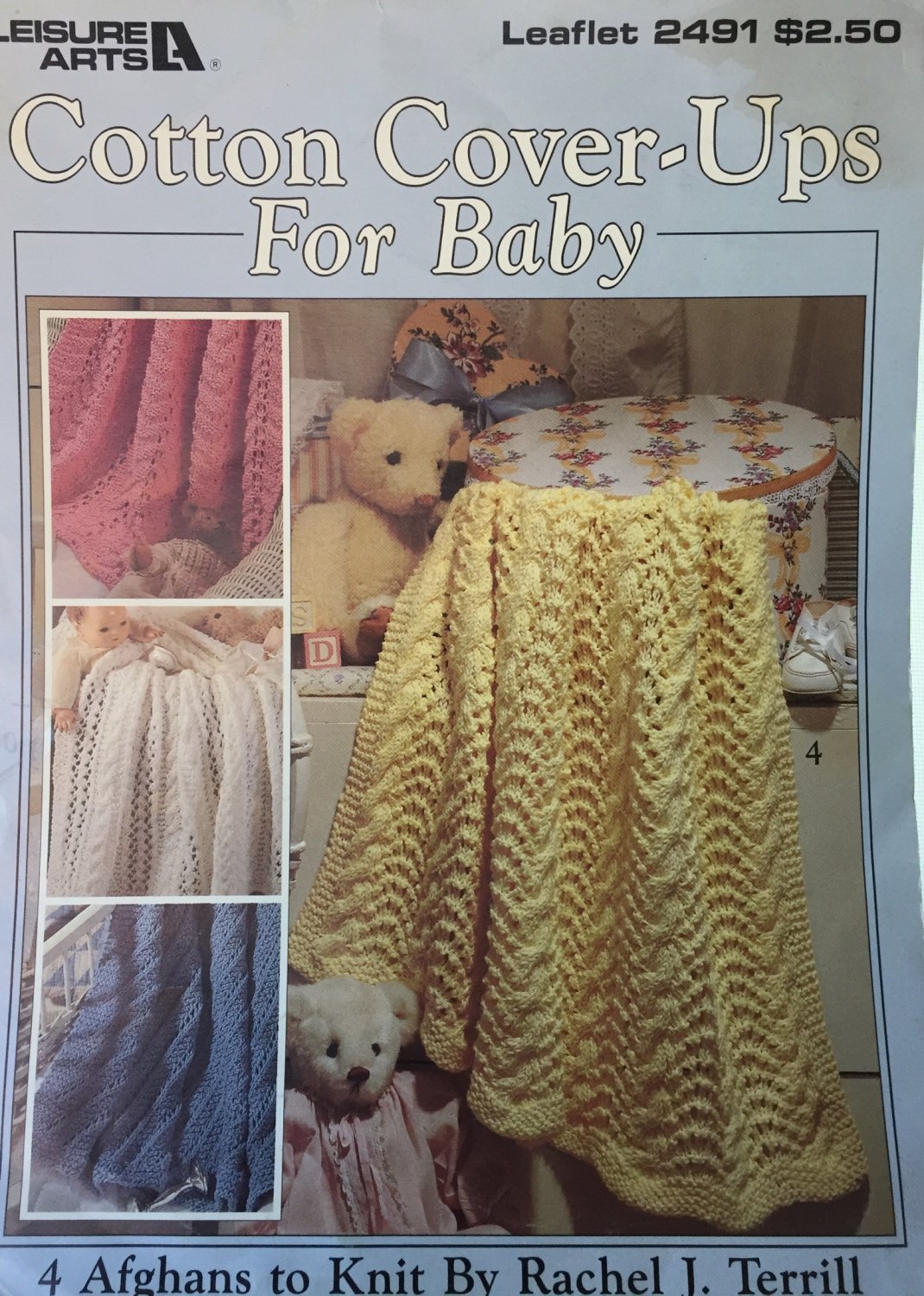 Cotton Cover-ups for Baby Afghan Knitting Pattern Cotton Yarn Leisure Arts 2491
