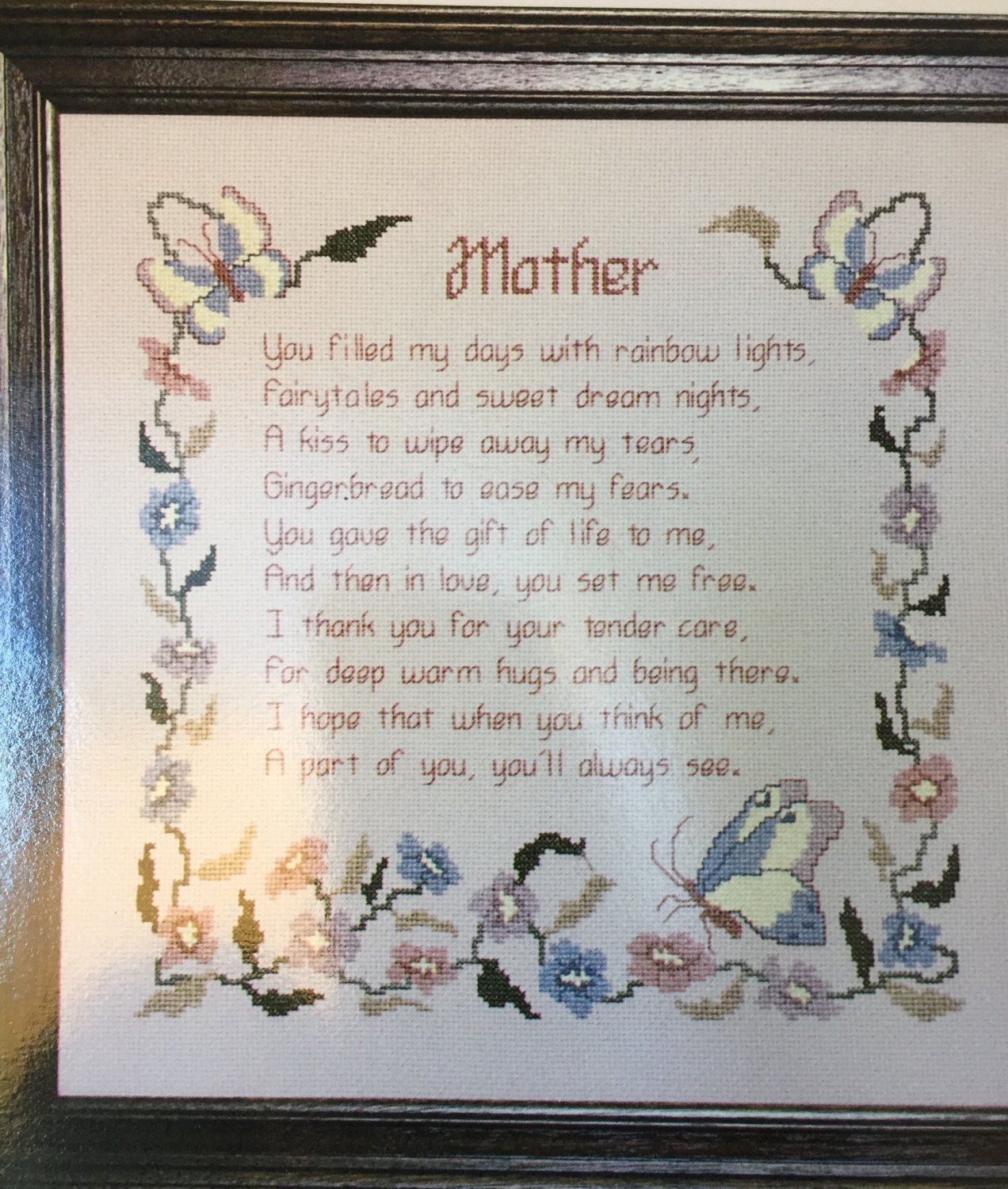 Mother´ś Poem Cross My Heart Cross Stitch Chart CSL5