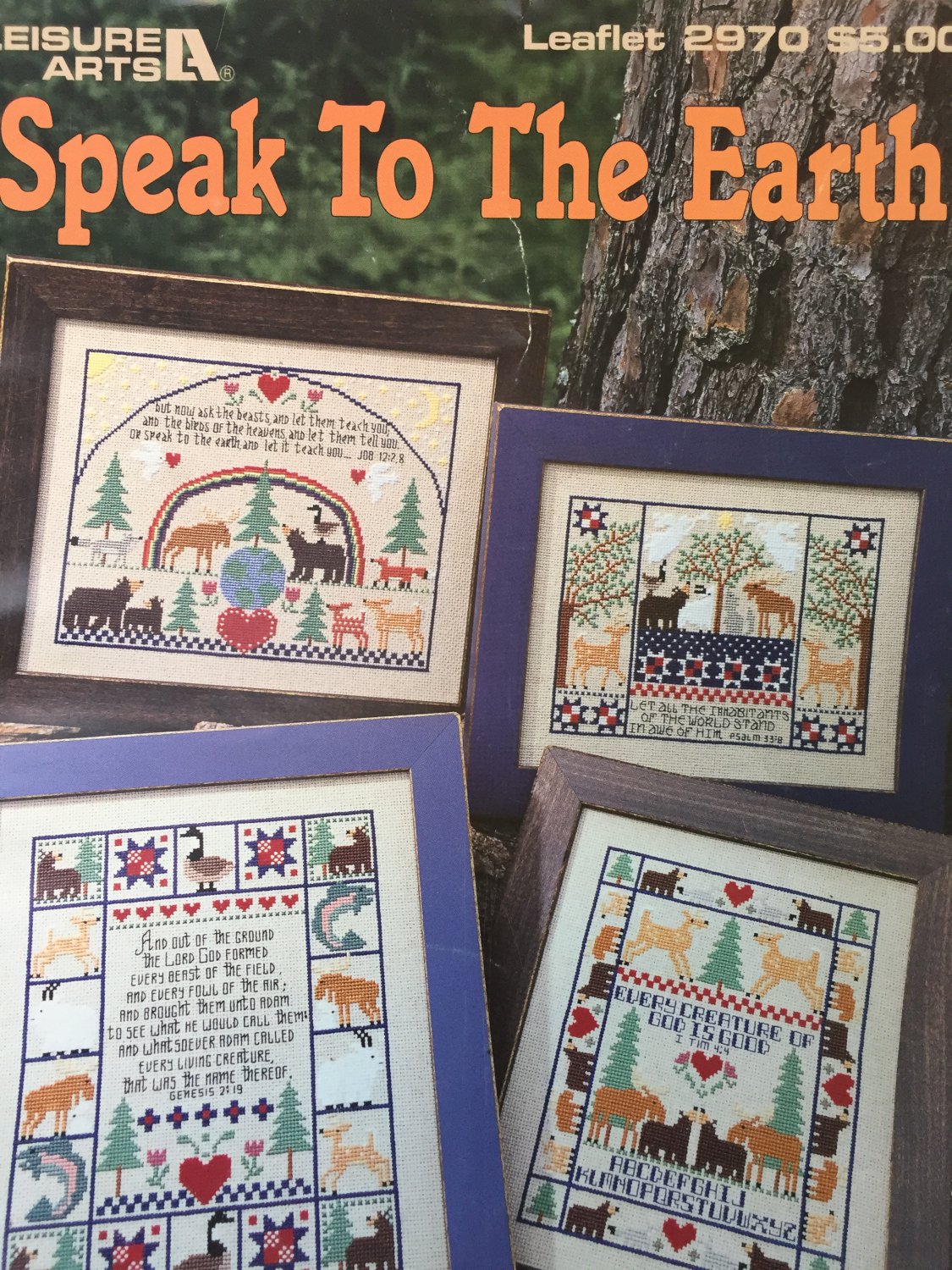 Speak to The Earth Cross Stitch Pattern Leisure Arts Leaflet #2970 Bible Verses